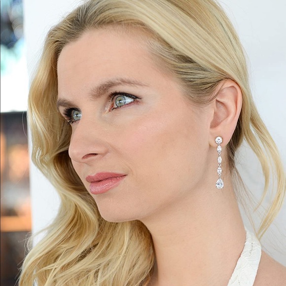 Mariel Cubic Zirconia Bridal Earrings - Picture 3 of 3